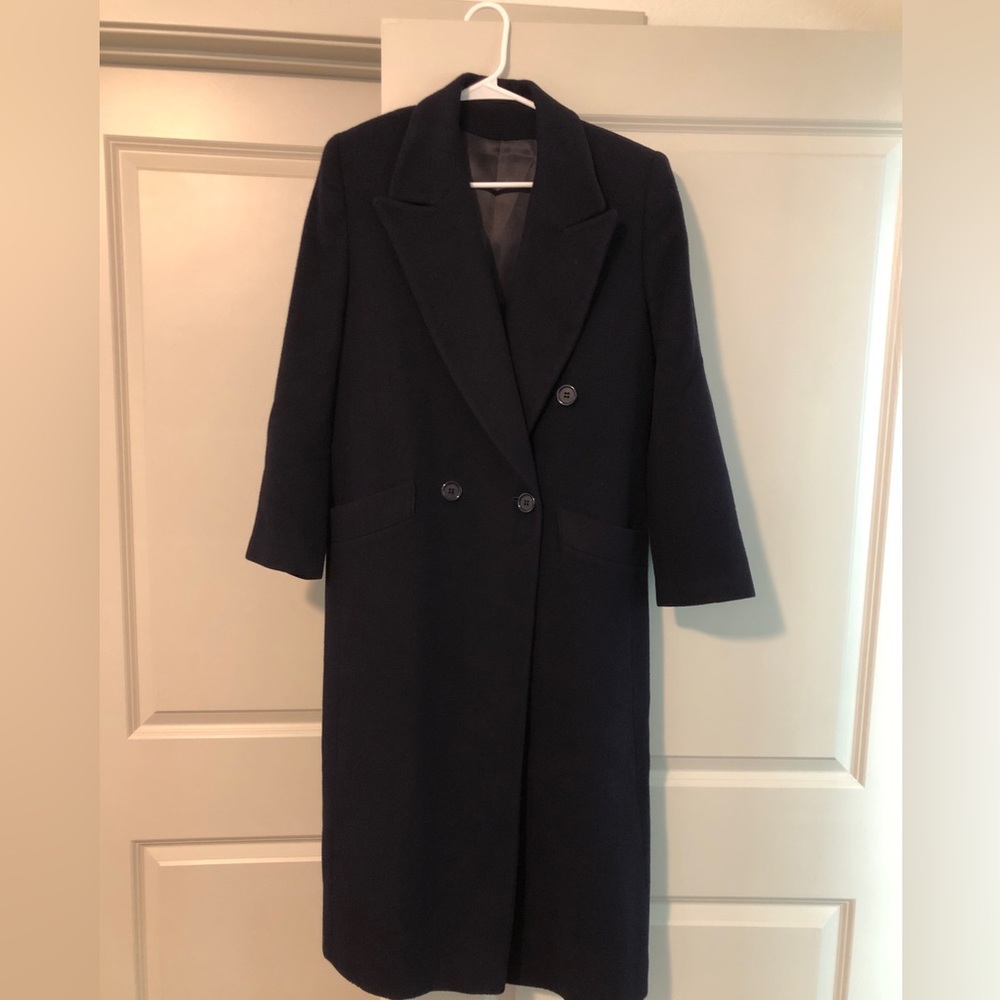 Vintage Jacobson’s Pure Camel Hair Coat in Navy